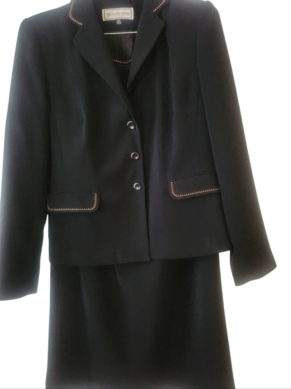 Travis Ayers Skirtsuit Black Size 12